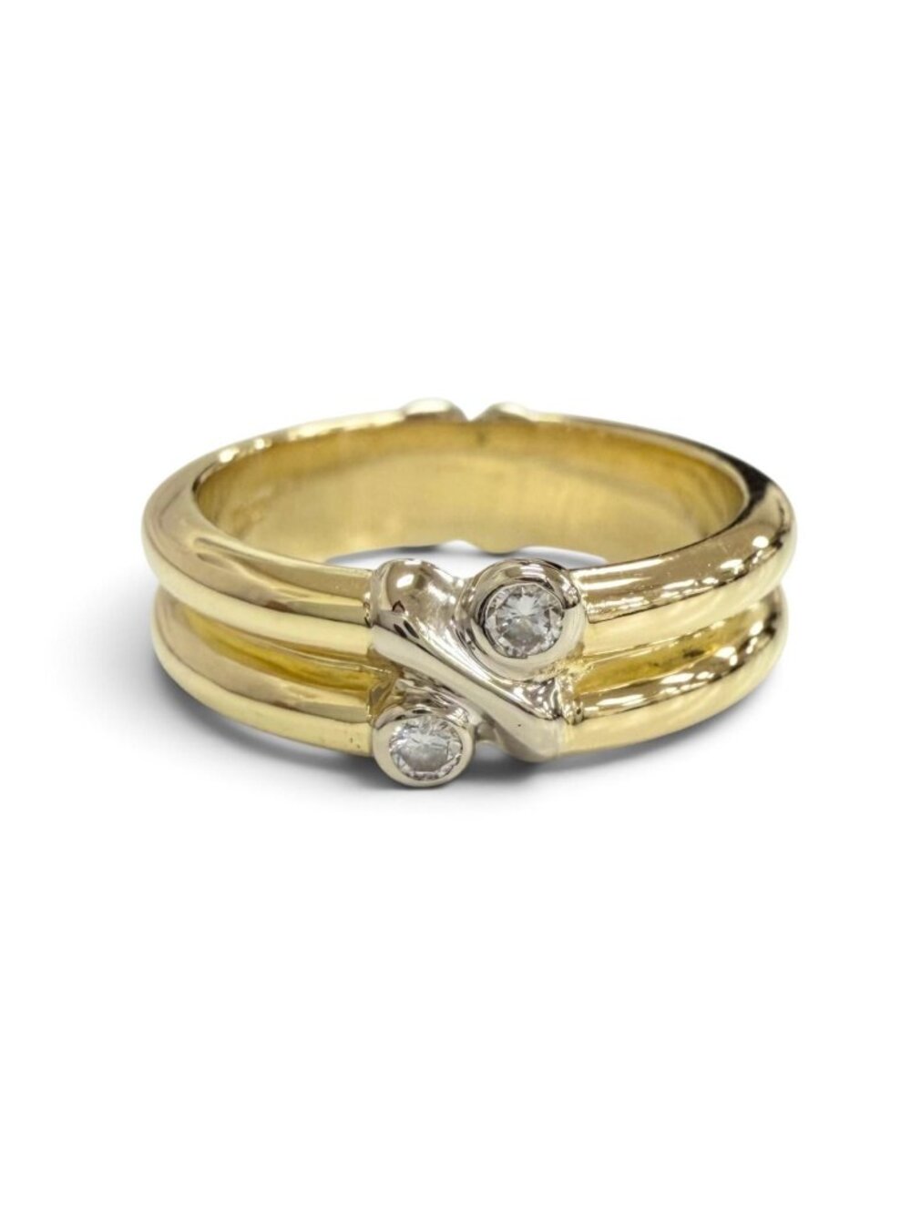 Tiffany & Co Signature Ring Diamond Yellow Gold White